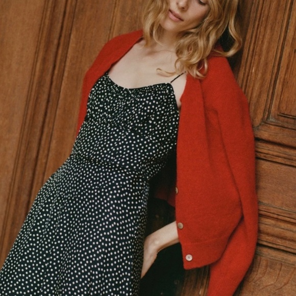 Doen Silk Blend Midi Dress in Polka Dot, Size M - Picture 3 of 13